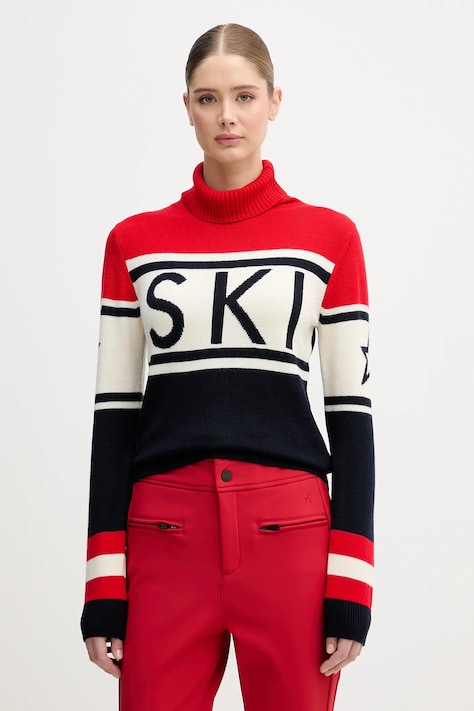 Perfect Moment sweter z wełny merino Schild damski kolor granatowy z golfem W3000075