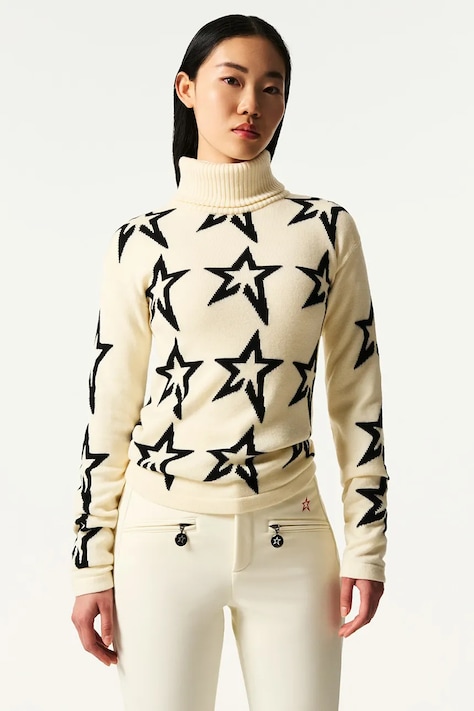 Perfect Moment Sveter dámsky z meríno vlny Star Dust biely W3000090