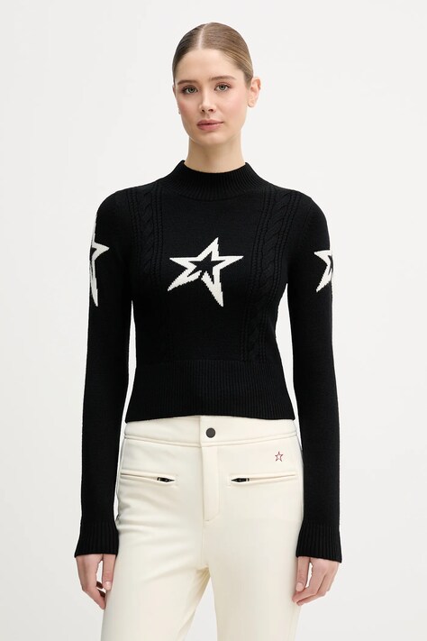 Perfect Moment sweter z wełny merino Cable damski kolor czarny W3000420