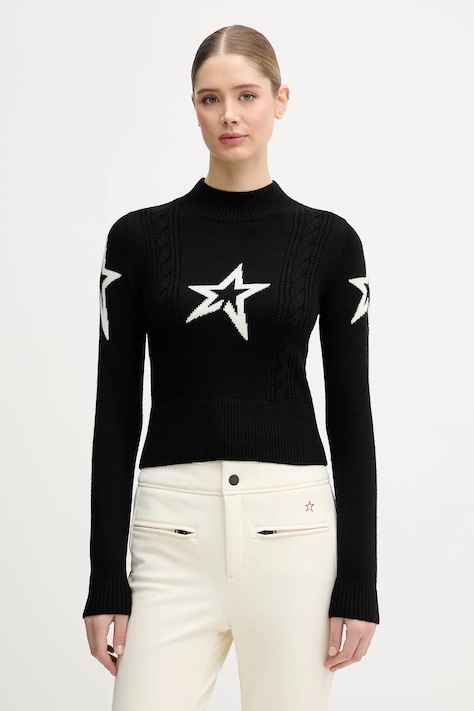 Perfect Moment sweter z wełny merino Cable damski kolor czarny W3000420