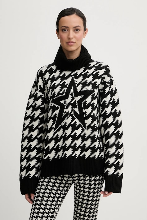 Perfect Moment sweter wełniany Chunky damski kolor czarny ciepły z golfem W3001263