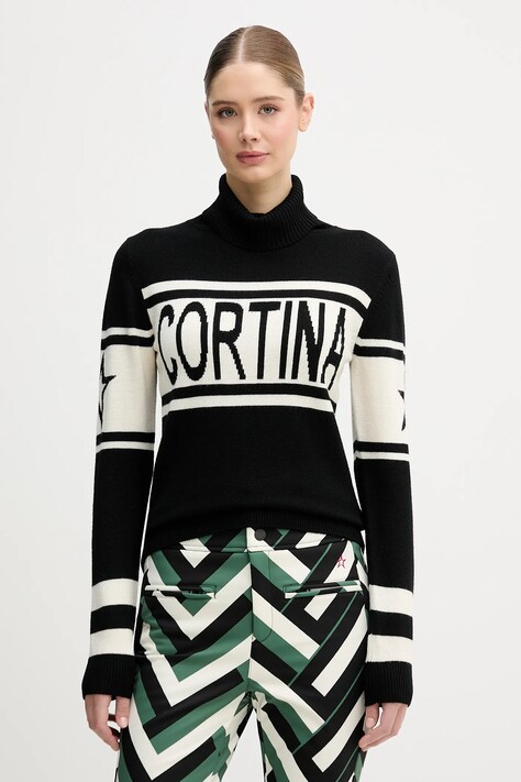 Perfect Moment sweter wełniany Cortina damski kolor czarny z golfem W3001273