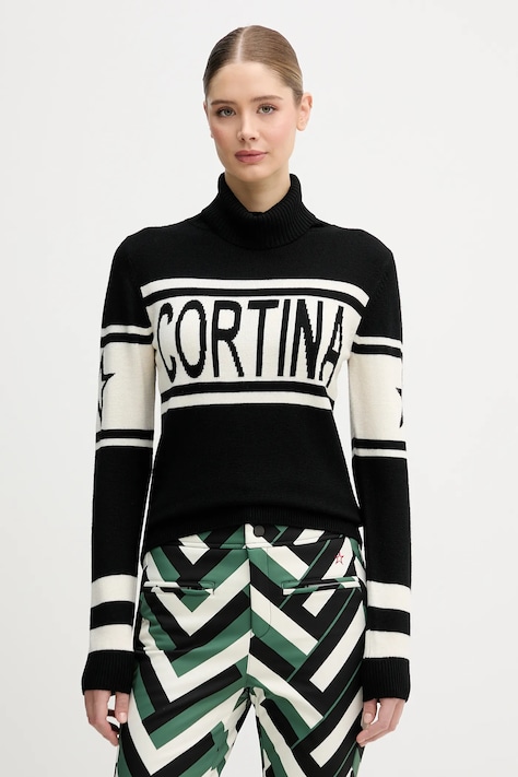 Perfect Moment sweter wełniany Cortina damski kolor czarny z golfem W3001273