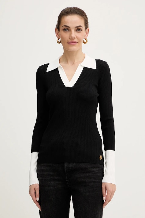 Sveter Karl Lagerfeld čierna farba, ľahký, A4W18043