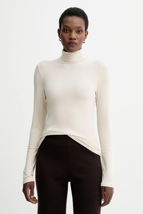 Marc O'Polo longsleeve kolor beżowy z golfem 509215752177