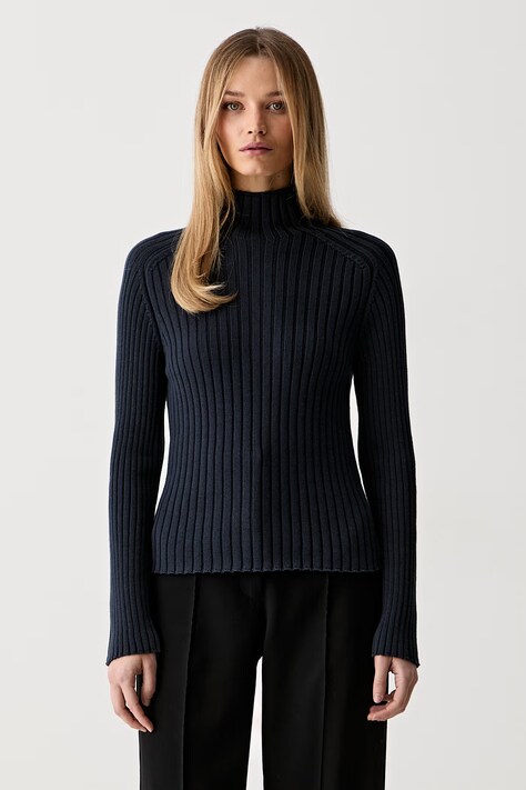 Marc O'Polo sweter damski bawełniany granatowy 5000008826