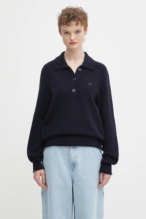 Vuneni pulover Lacoste boja: tamno plava, AF4010