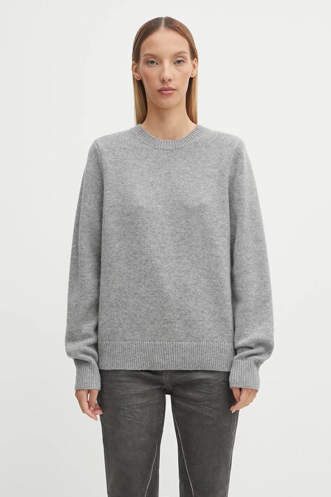 Barbour sweter wełniany Woodhouse Knitted Jumper damski kolor szary LKN1666GY15