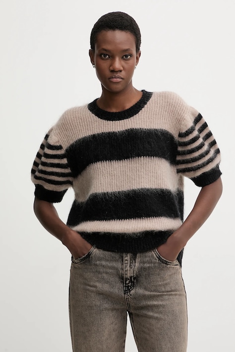 Πουλόβερ με προσθήκη μαλλιού AllSaints CLEM χρώμα: μαύρο, W015KD