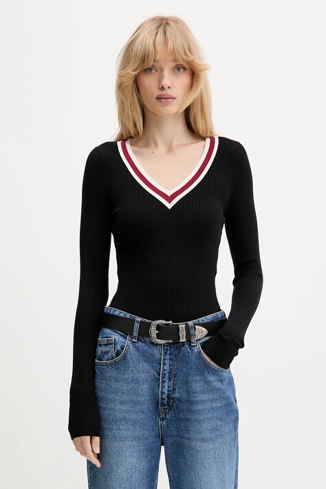 Свитер Guess Jeans цвет чёрный лёгкий W5BR05 Z3P32