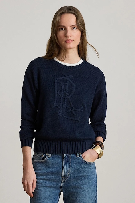 Lauren Ralph Lauren sweter damski bawełniany granatowy 200979653