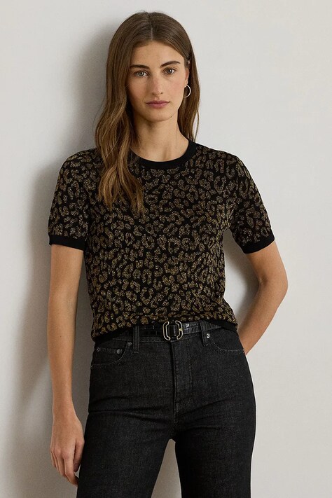 Pulover Lauren Ralph Lauren ženski, črna barva, 200979660