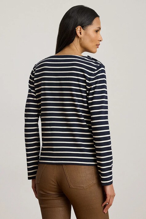 Бавовняний лонгслів Lauren Ralph Lauren колір синій 200980155