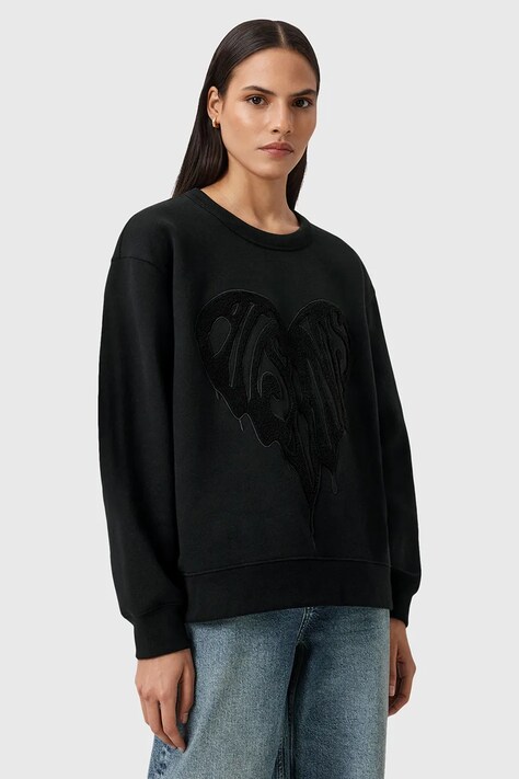AllSaints sweter bawełniany TRIP damski kolor czarny W032JD