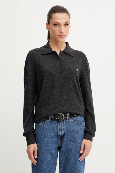 Miss Sixty sweter wełniany damski kolor szary lekki 6S1RJ37300
