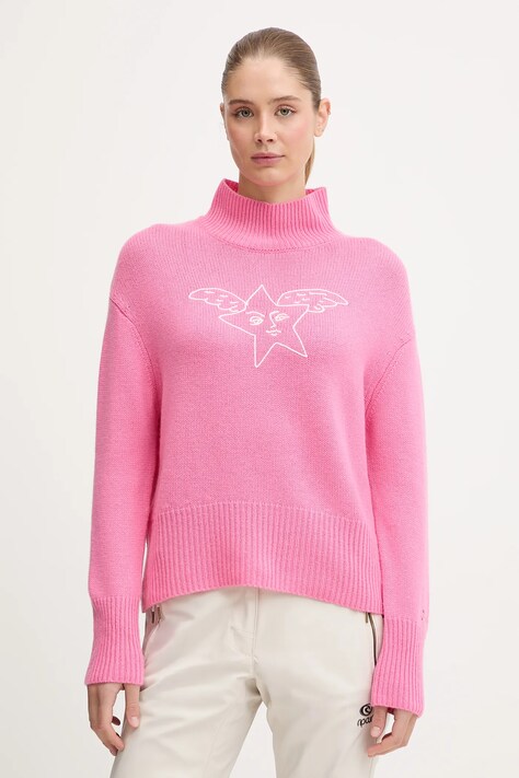 Rossignol sweter z domieszką kaszmiru JCC damski kolor różowy RLOWO04