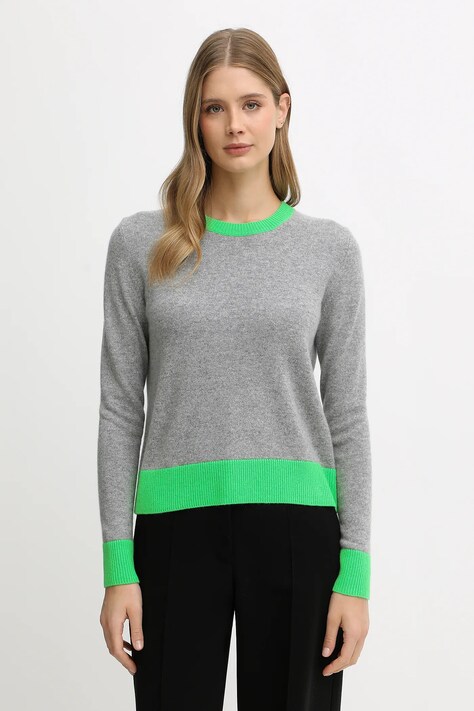 FROM FUTURE sweter kaszmirowy damski kolor szary lekki WPR00311