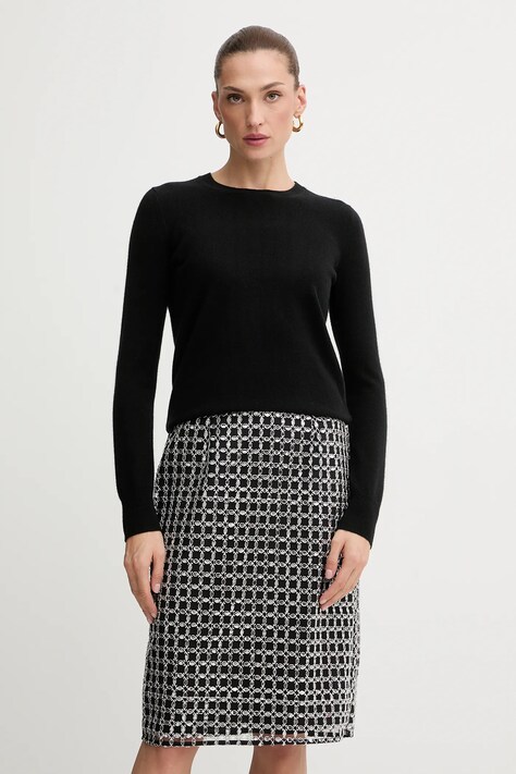 FROM FUTURE sweter kaszmirowy damski kolor czarny lekki WPR00019