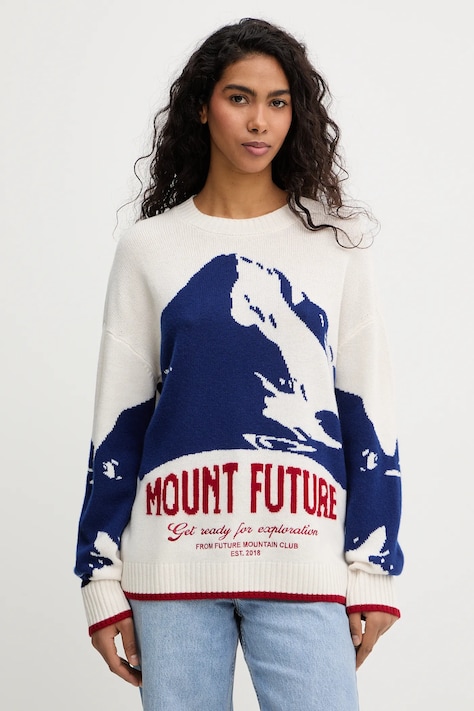 FROM FUTURE sweter kaszmirowy damski kolor beżowy lekki WPR03328