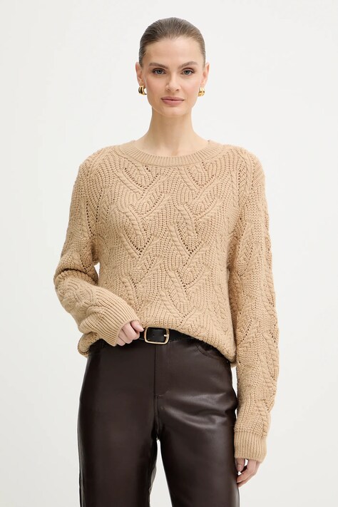 Morgan sweter damski kolor beżowy MAMA