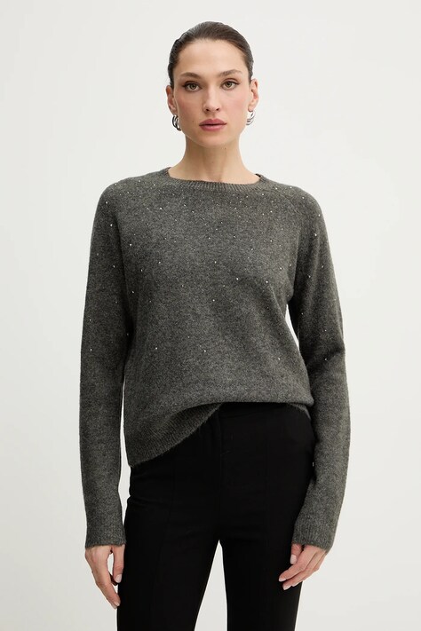 Светр з домішкою вовни Morgan колір сірий легкий MFETE