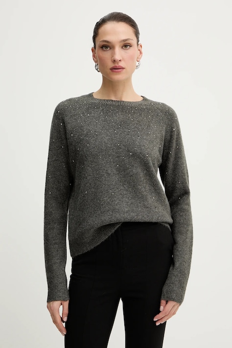 Светр з домішкою вовни Morgan колір сірий легкий MFETE