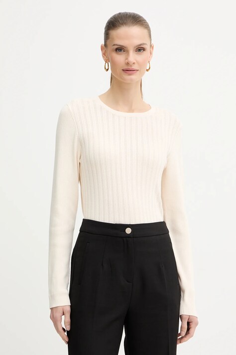 Morgan sweter damski kolor beżowy lekki MNONO