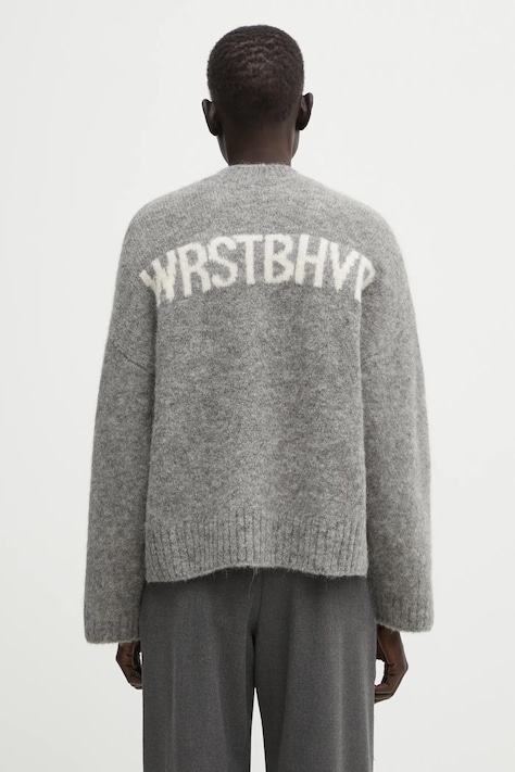 WRSTBHVR sweter z dodatkiem wełny Enci damski kolor szary ciepły U7025GT.2977