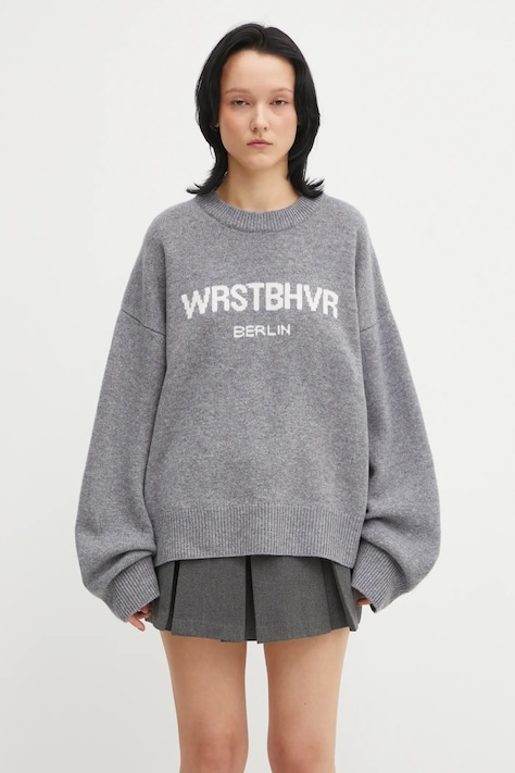 Вълнен пуловер WRSTBHVR Eliam в сиво  U7025GT.3020