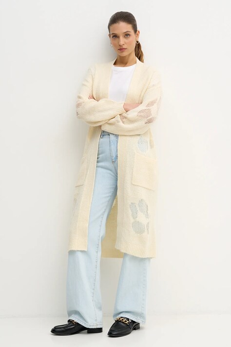 United Colors of Benetton sweter z dodatkiem wełny damski kolor beżowy 18L4EN00J