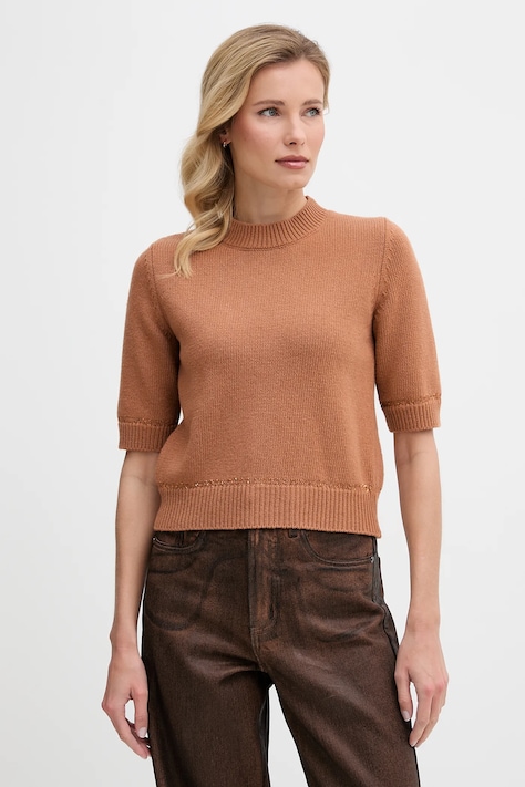 United Colors of Benetton pulover din amestec de lână culoarea maro, 1KRBD2047