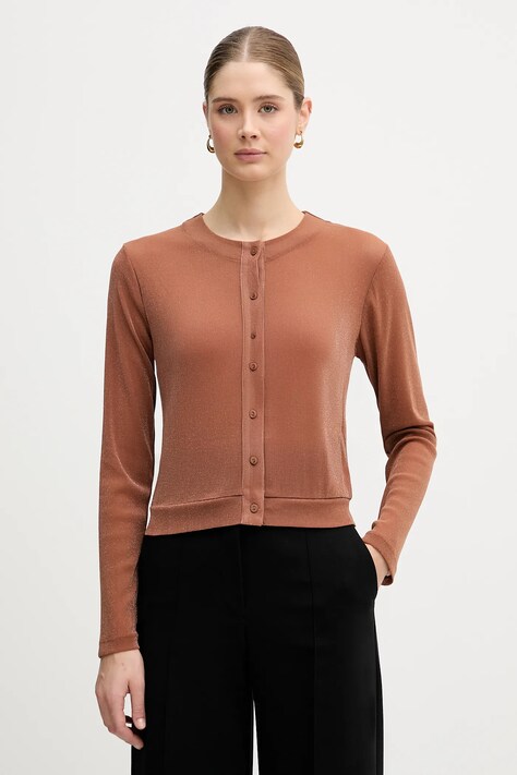 United Colors of Benetton kardigan damski kolor brązowy lekki 33UXD500Y