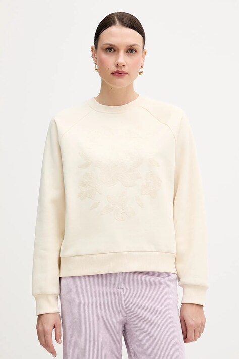 United Colors of Benetton bluza damska kolor beżowy z aplikacją 3MTZD10B6