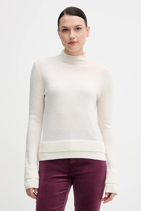 Sisley pulover din amestec de lână culoarea bej, light, cu turtleneck, 122WL202B