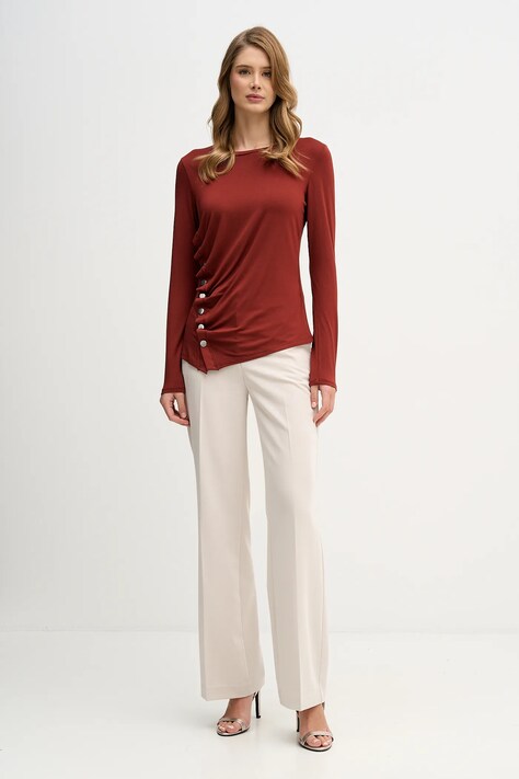 Sisley longsleeve kolor pomarańczowy 3JPXL108C