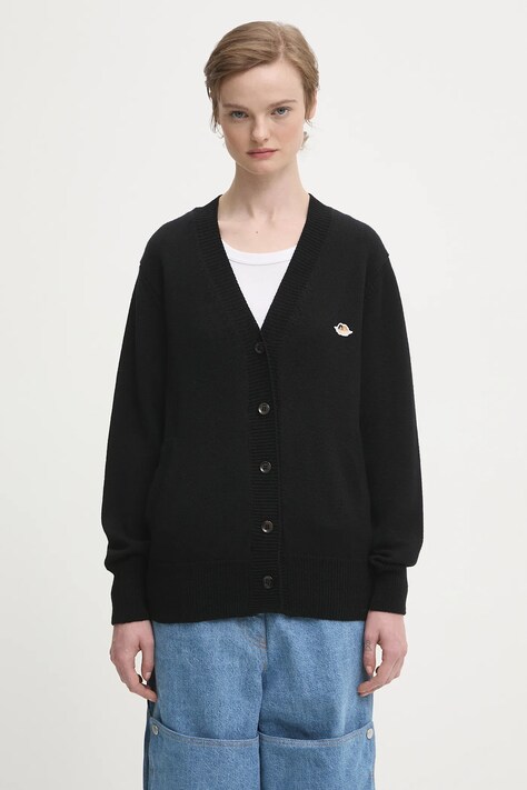 Fiorucci kardigan wełniany Angel Patch Merino Wool damski kolor czarny lekki W02FPKCA257KN03BK01