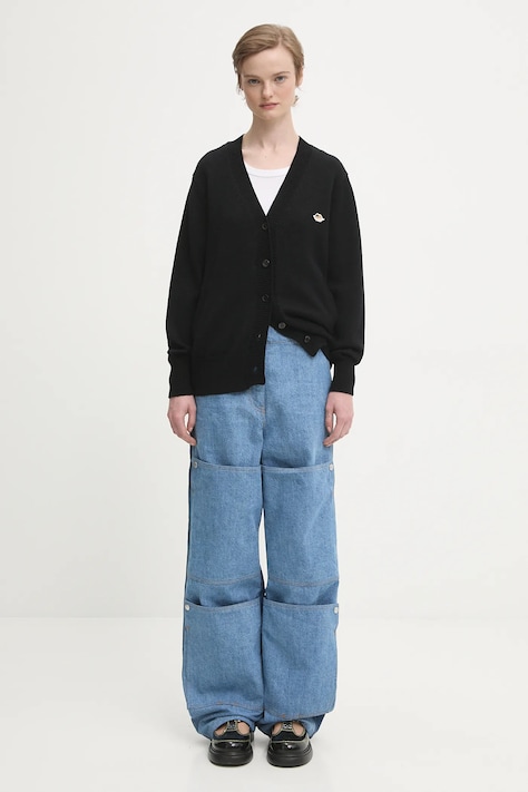 Μάλλινη ζακέτα Fiorucci Angel Patch Merino Wool γυναικεία, χρώμα: μαύρο, W02FPKCA257KN03BK01