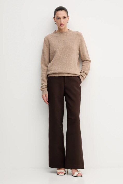 La Mania sweter wełniany MELLOW damski kolor beżowy MELLOW