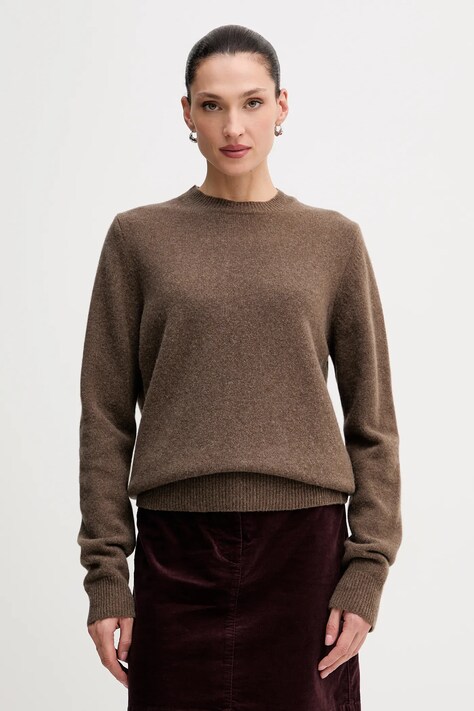 La Mania sweter wełniany MELLOW damski kolor brązowy MELLOW