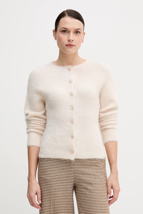 Sandro Ferrone kardigan z dodatkiem alpaki damski kolor beżowy S9YBFNESPOLO