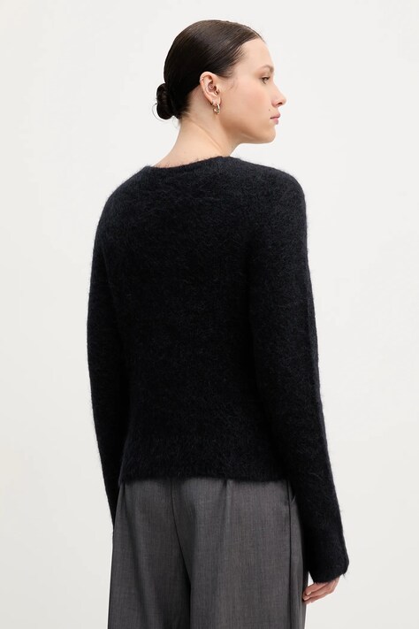 Sandro Ferrone kardigan z dodatkiem alpaki damski kolor czarny S9YBFNESPOLO