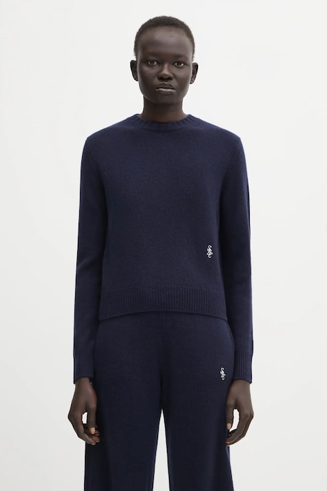 Vlnený sveter Sporty & Rich SRC Cashmere tmavomodrá farba, WS01264302BL106