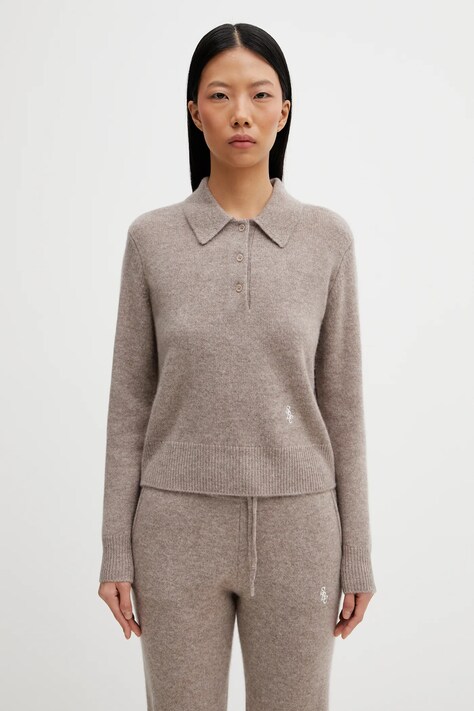 Шерстяной свитер Sporty & Rich SRC Cashmere цвет бежевый  WS07466302BE24