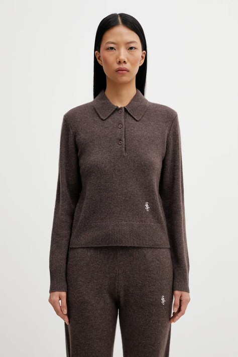 Шерстяной свитер Sporty & Rich SRC Cashmere цвет коричневый  WS07466302BR27