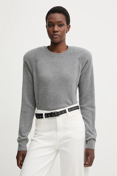 La Mania sweter wełniany ELLA damski kolor szary lekki ELLA