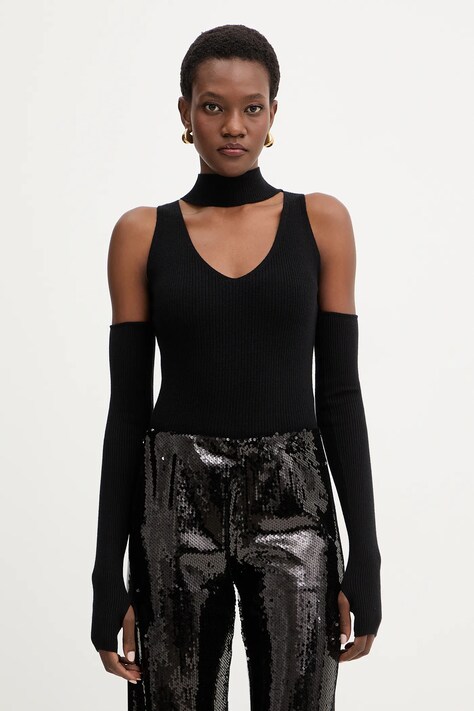 Haveone kamizelka damski kolor czarny lekki z półgolfem MFP-P162