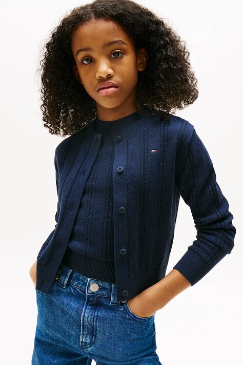 Хлопковый кардиган Tommy Hilfiger цвет синий KG0KG08677