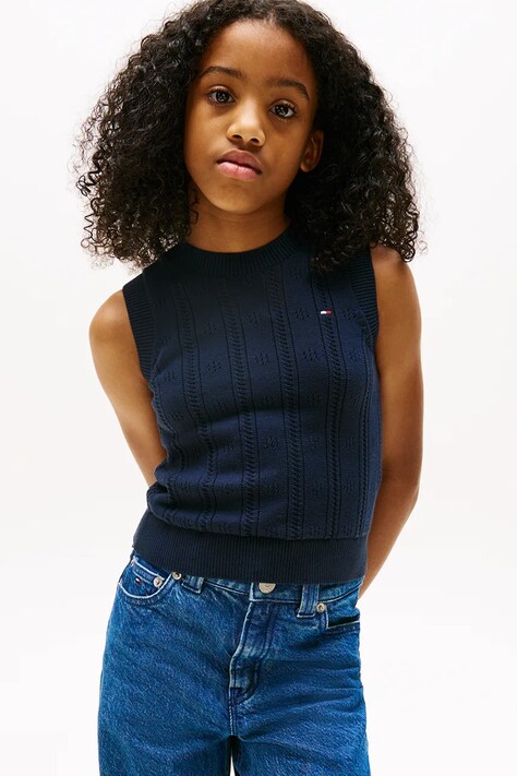 Хлопковый свитер Tommy Hilfiger цвет синий лёгкий KG0KG08723