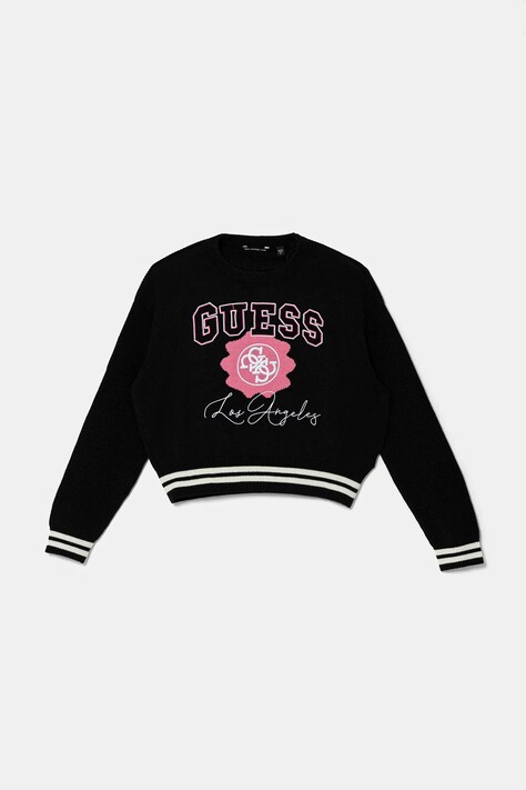 Guess sweter z domieszką wełny dziecięcy kolor czarny J5YR02 Z3OF0