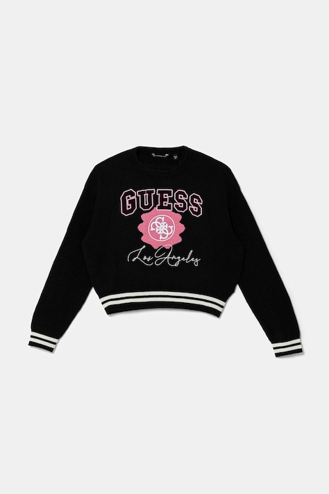 Guess sweter z domieszką wełny dziecięcy kolor czarny J5YR02 Z3OF0